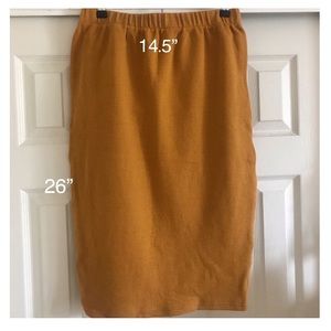Eve Gravel Mustard Pencil Skirt sz L